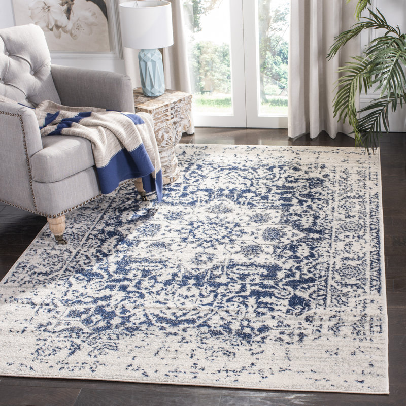 Mistana™ Katie Oriental Cream/Navy Area Rug & Reviews Wayfair